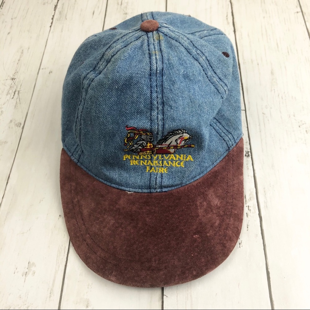 Vintage Suede Jean PA Renaissance Faire Cap Jousting